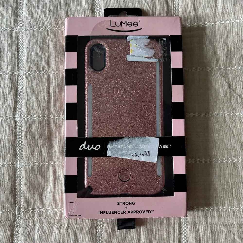 Y2K lumee DUO Rose Gold Glitter Light Phone Case
